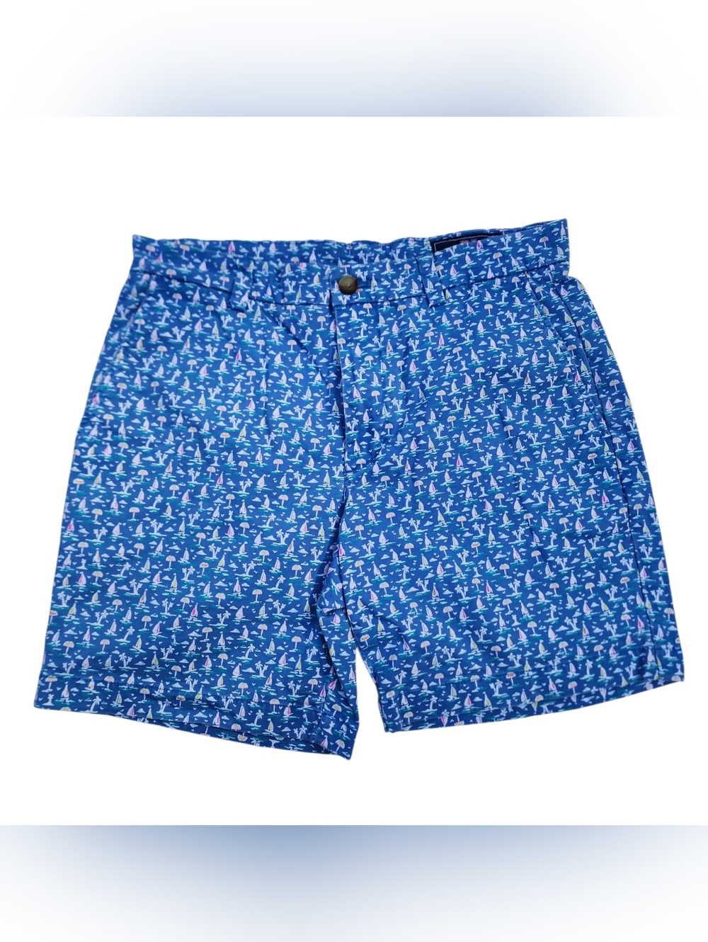 Vineyard Vines Breaker Shorts Mens 32 Blue Performance Stretch Flat Front Boat